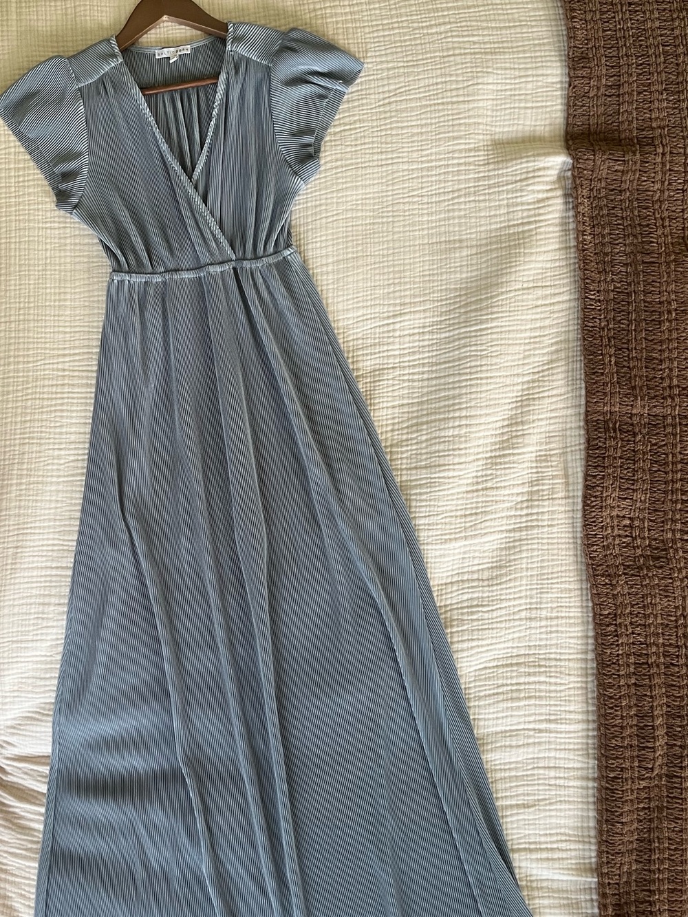 Baltic Born Light Blue V-Neck Maxi Pretty Modest Dress